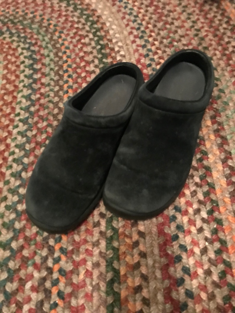 Merrill slip on suede arch support mules clogs 8.5